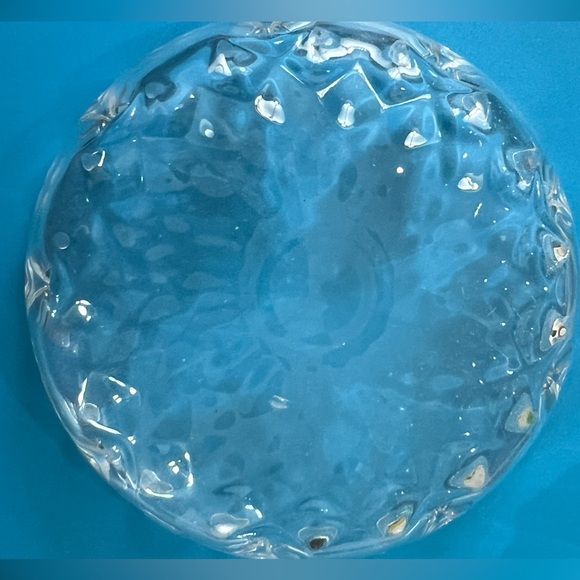 1980s vintage Italian pressed glass diamond pattern lidded dish - Picture 7 of 7